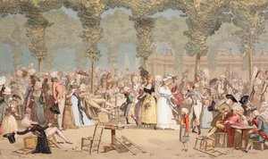 Garden on the Palais-Royal in 18th Century Paris, 1875 by French School